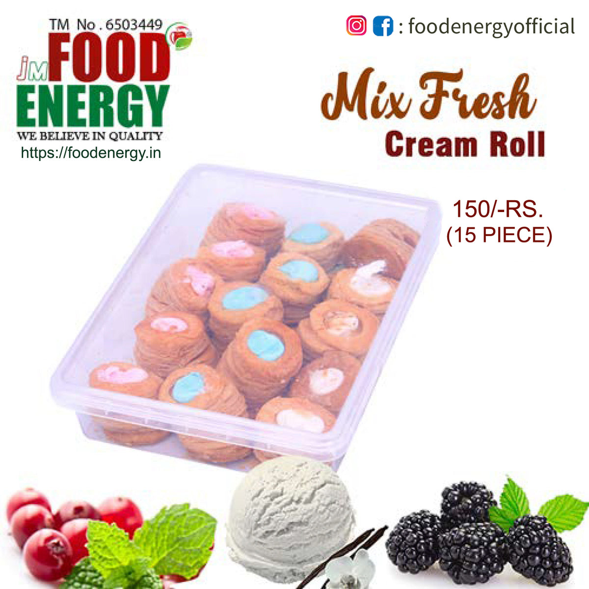 MIX CREAM ROLL 15 PCS